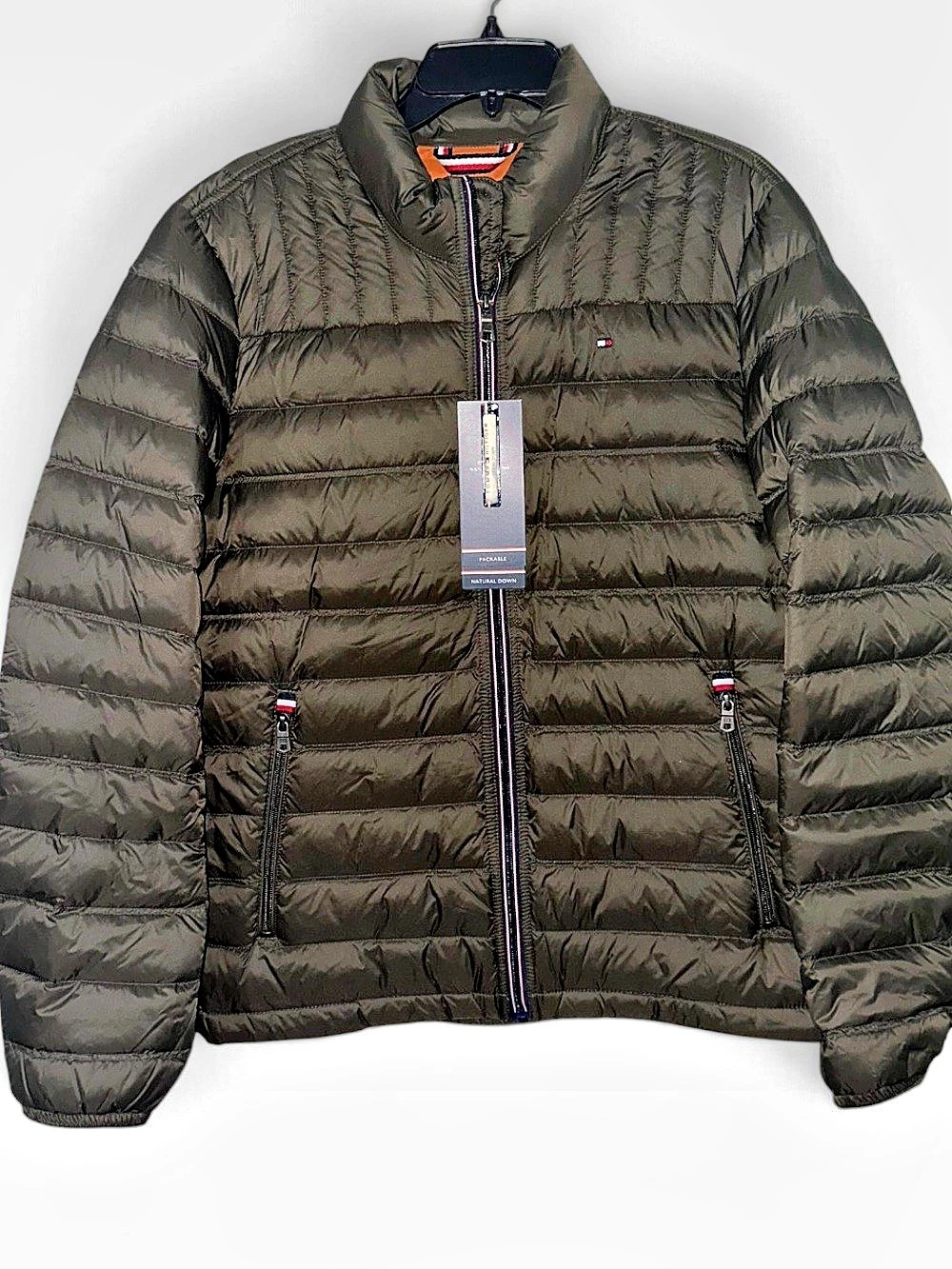 Tommy Hilfiger Packable Natural Down Jacket Green Small NWT
